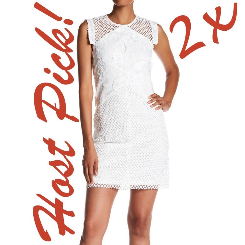 Julia Jordan New Eyelet 3D Applique Lace Dress NWT White Women's 12 CHIC 🎉HP🎉